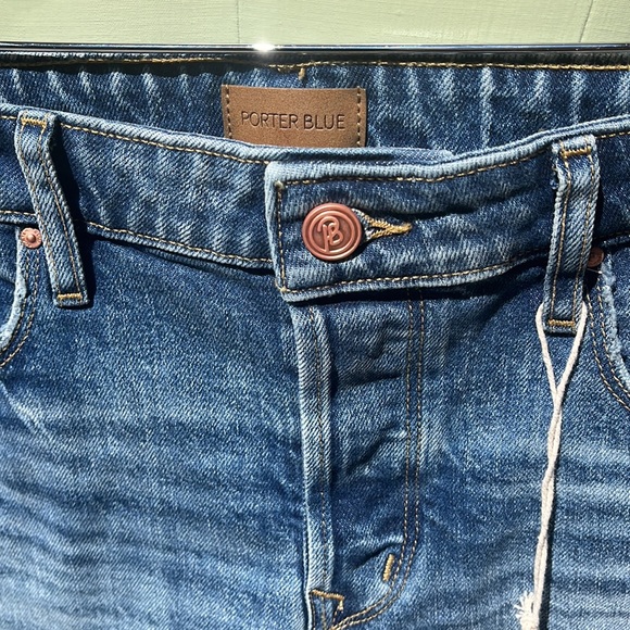NWT Porter Blue Emma Cut Off jean shorts - Picture 2 of 5